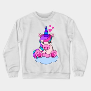 Unicorn on the cloud Crewneck Sweatshirt